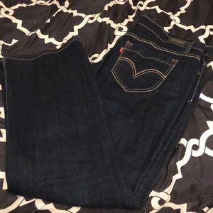 Levi curvy bootcut dark blue jeans.